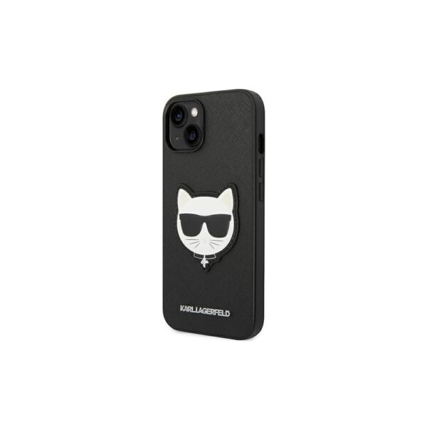 Karl Lagerfeld iPhone 14 Pro (6.1') KLHCP14LSAPCHK PU Saffiano case with Choupette Head Patch black 3666339076979