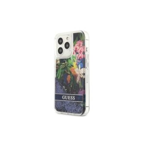 Guess iPhone 13 Pro GUHCP13LLFLSB hard case Glitter Flower blue 3666339041250