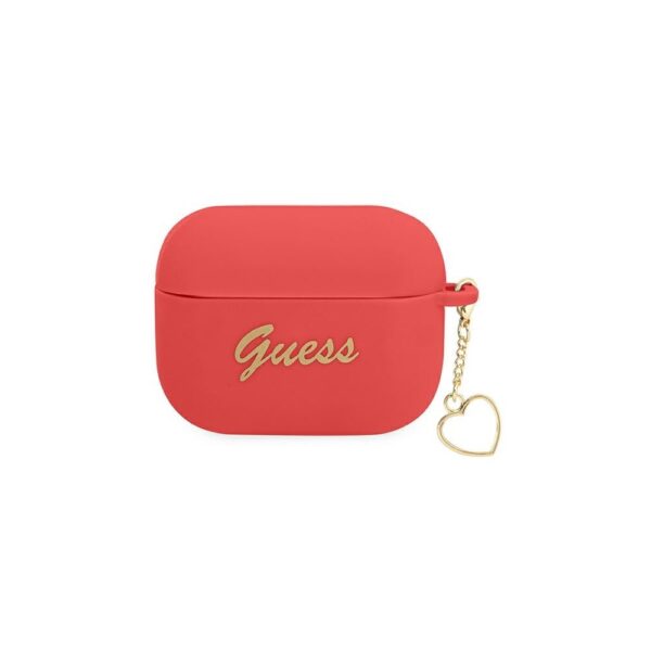 Case Guess Airpods Pro GUAPLSCHSR Silicone Heart Charm red 3666339039103