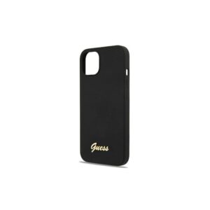 Guess iPhone 13 Pro/ 13 (6.1') GUHMP13LLSLMGBK hardcase Silicone Script Gold Logo black 3666339037109