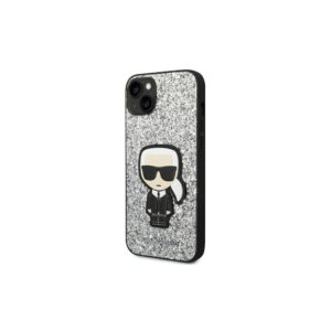 Karl Lagerfeld iPhone 14 (6.1')KLHCP14SGFKPG HC Glitter Flakes Ikonik silver 3666339077396