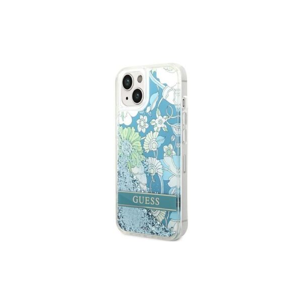 Guess iPhone 14 Plus (6.7') GUHCP14MLFLSN hardcase Flower Liquid Glitter green 3666339088439