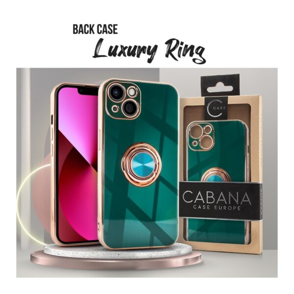 BACK CASE CABANA LUXURY RING IPHONE 14 DARK GREEN 5903271611126