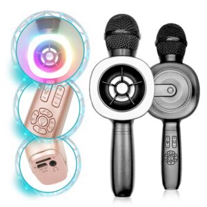 KARAOKE BLUETOOTH WIRELESS MICROPHONE LED STROBE BLACK