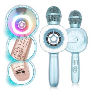 KARAOKE BLUETOOTH WIRELESS MICROPHONE LED STROBE BLUE