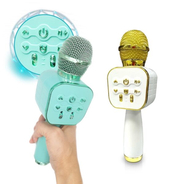 KARAOKE BLUETOOTH WIRELESS MICROPHONE PASTEL WHITE