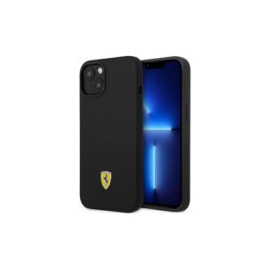 Ferrari iPhone 14 (6.1') FEHCP14SSIBBK hardcase Silicone Metal Logo black 3666339063207