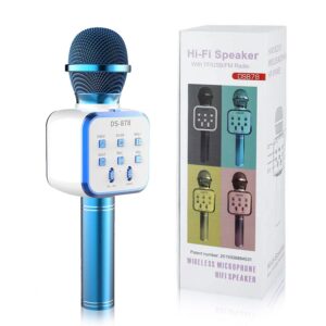 !!!Best price !!! KARAOKE BLUETOOTH WIRELESS MICROPHONE EQUALIZER BLUE