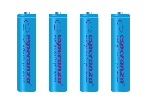 RECHARGEABLE BATTERY ESPERANZA NI-MH AAA 1000MAH 4PCS BLUE 5901299923207