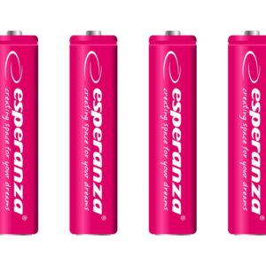 RECHARGEABLE BATTERY ESPERANZA NI-MH AAA 1000MAH 4PCS RED 5901299923214