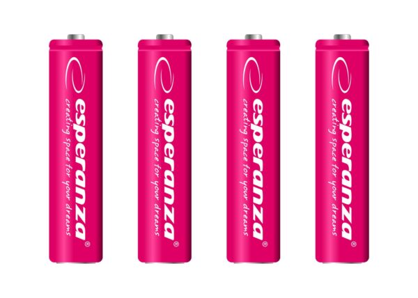 RECHARGEABLE BATTERY ESPERANZA NI-MH AAA 1000MAH 4PCS RED 5901299923214