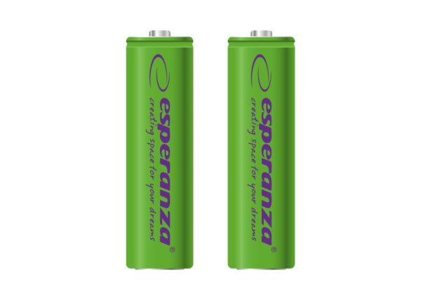 RECHARGEABLE BATTERY ESPERANZA NI-MH AA 2000MAH 2PCS GREEN 5901299923276