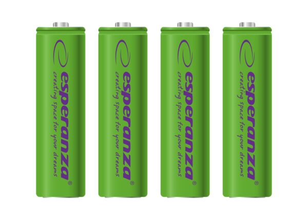 RECHARGEABLE BATTERY ESPERANZA NI-MH AA 2000MAH 4PCS GREEN 5901299923351