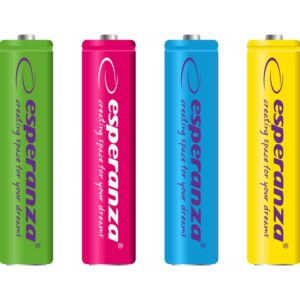 RECHARGEABLE BATTERY ESPERANZA NI-MH AAA 1000MAH 4PCS COLOR MIX 5901299923436