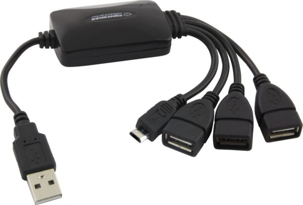 USB 2.0 HUB 3 PORTS USB + 1 PORT MICRO USB ESPERANZA EA158 5901299925034