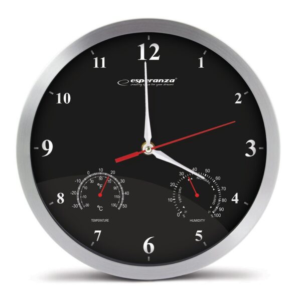 WALL CLOCK ESPERANZA WASHINGTON BLACK 5901299929681