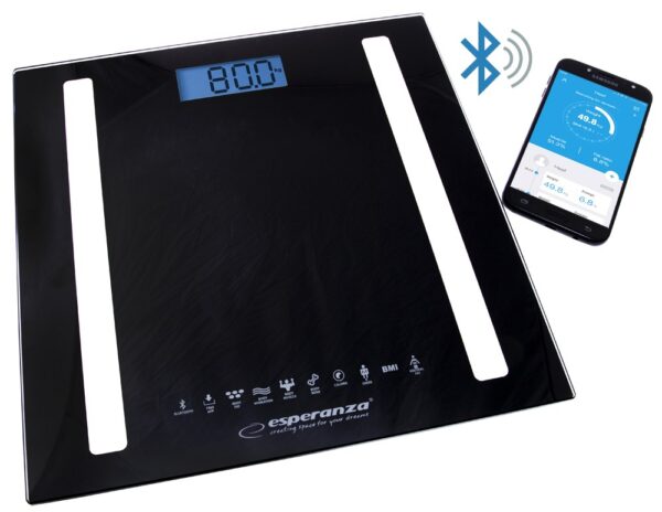 BATHROOM SCALE ESPERANZA DIGITAL 8IN1 B.FIT BLACK 5901299954065