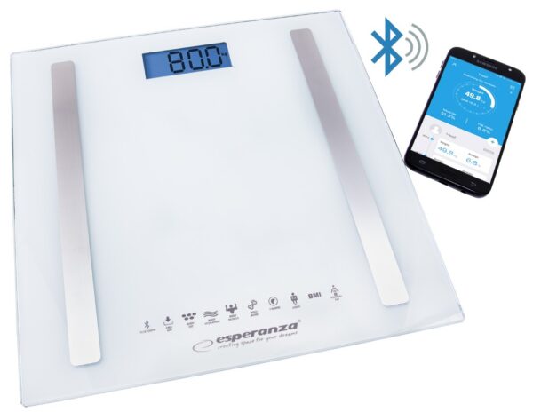 BATHROOM SCALE ESPERANZA DIGITAL 8IN1 BT B.FIT WHITE 5901299954089