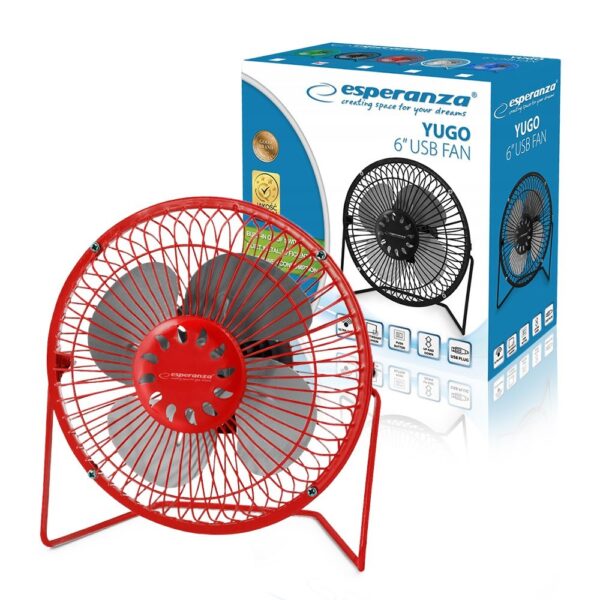 USB FAN 6' ESPERANZA EA149R YUGO RED 5901299910795