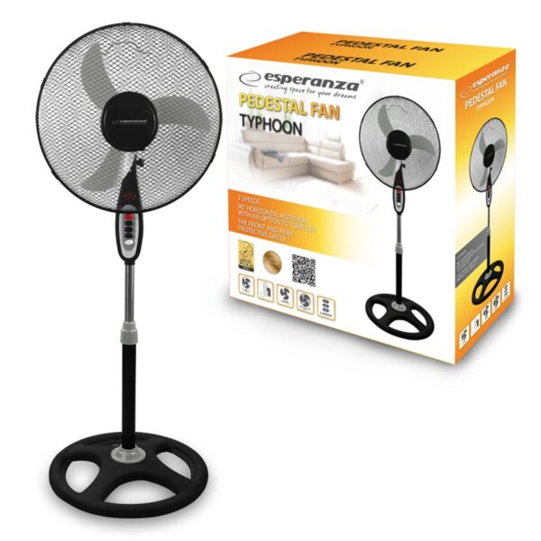 STANDING FAN 16' ESPERANZA EHF002KE TYPHOON BLACK-GRAY 5901299914397