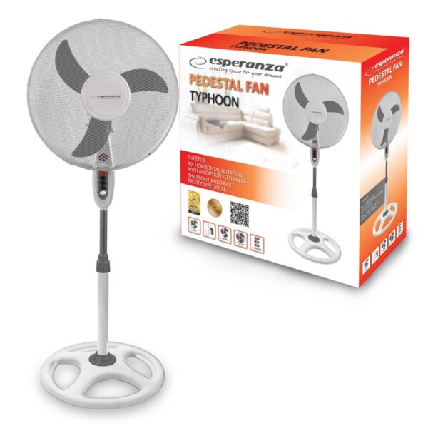 STANDING FAN 16' ESPERANZA EHF002WE TYPHOON WHITE-GRAY 5901299914434