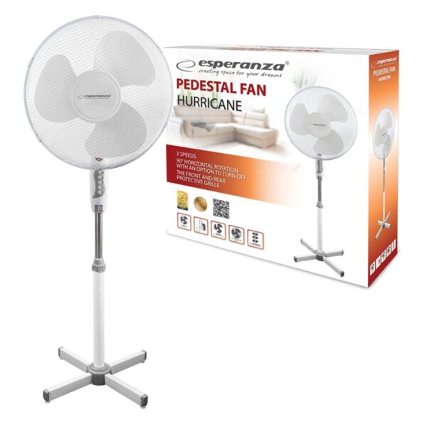 STANDING FAN 16' ESPERANZA EHF001WW HURRICANE WHITE 5901299917640