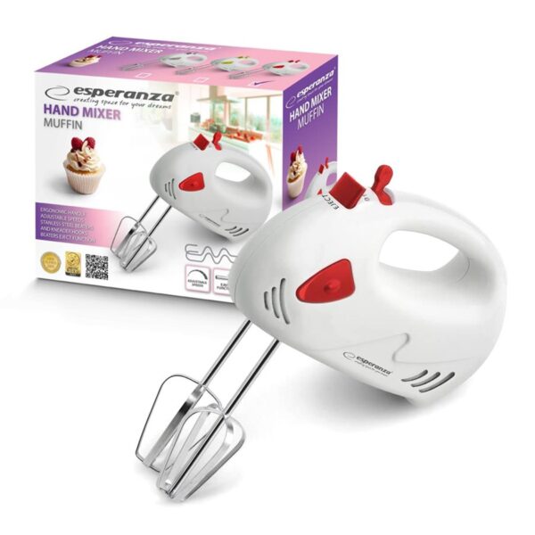 HAND MIXER ESPERANZA MUFFIN RED 5901299917053