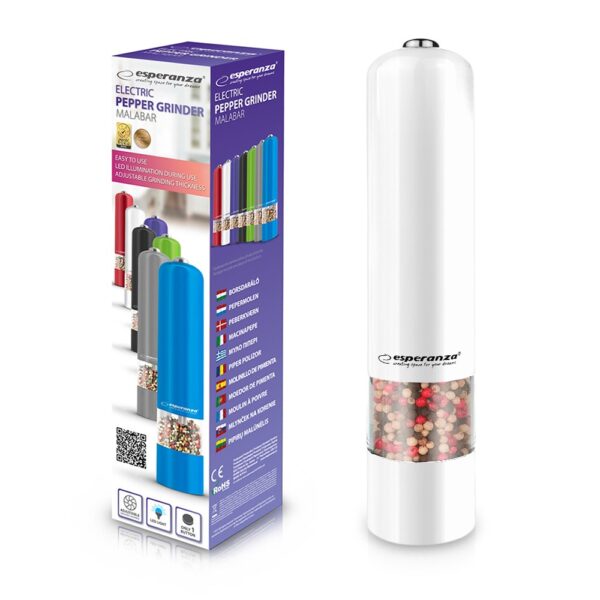 PEPPER GRINDER ESPERANZA MALABAR WHITE 5901299917145