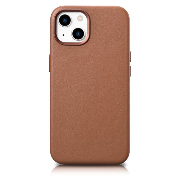 Case iCarer Leather made of natural leather with MagSafe iPhone 14 Plus brown 6975092685302