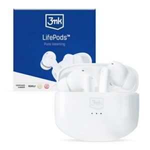 Headphones bluetooth 3MK LifePods with active ANC white 5903108487825