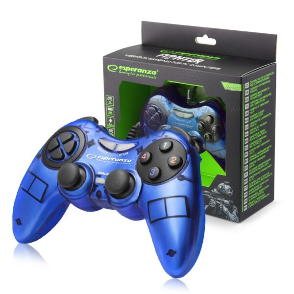 GAMEPAD PC USB ESPERANZA FIGHTER BLUE 5901299947036