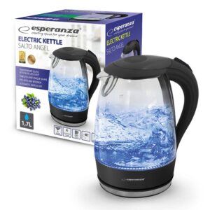 ELECTRIC GLASS KETTLE ESPERANZA SALTO ANGEL 1.7 L BLACK 5901299915684