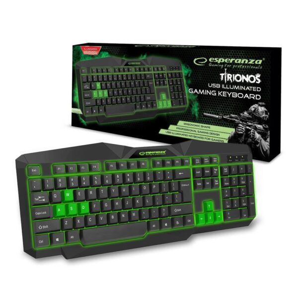 WIRED GAMING KEYBOARD ESPERANZA EGK201G TIRIONS GREEN 5901299938461