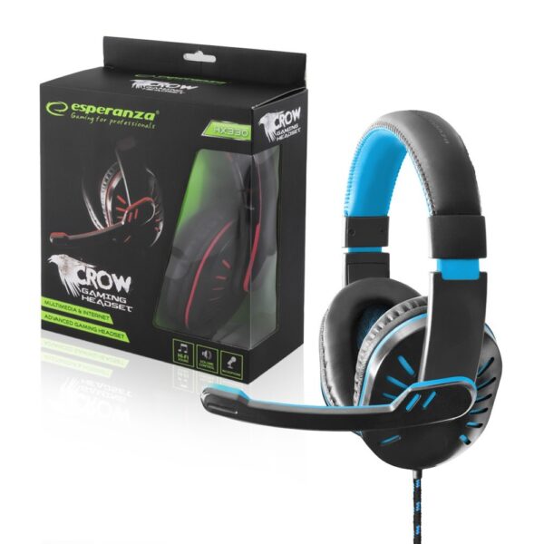 HEADSET GAMING WITH MICROPHONE ESPERANZA EGH330B CROW BLUE 5901299928936