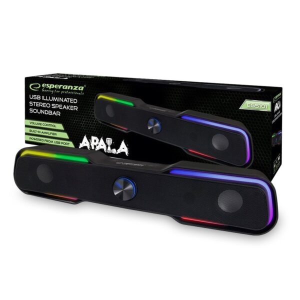 SPEAKER USB/SOUNDBAR LED RAINBOW ESPERANZA APALA 5901299944899