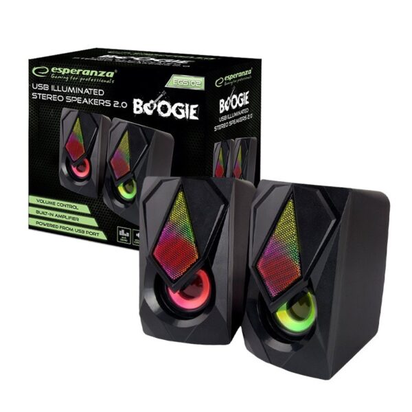 SPEAKERS 2.0 USB LED RAINBOW ESPERANZA BOOGIE 5901299944905