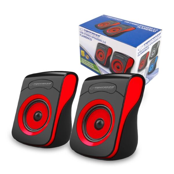 SPEAKERS 2.0 USB ESPERANZA FLAMENCO BLACK-RED 5901299940686