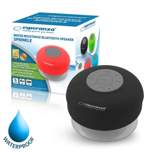 SPEAKER WATERPROOF BT ESPERANZA SPRINKLE BLACK 5901299927724