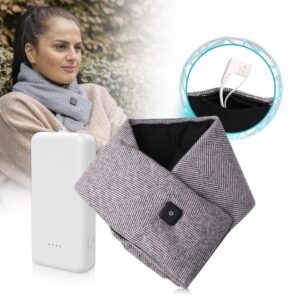 Heated scarf with a power bank 2000mAh light gray