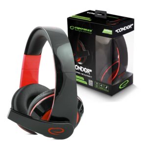 HEADSET GAMING WITH MICROPHONE ESPERANZA EGH300R CONDOR RED 5901299922385