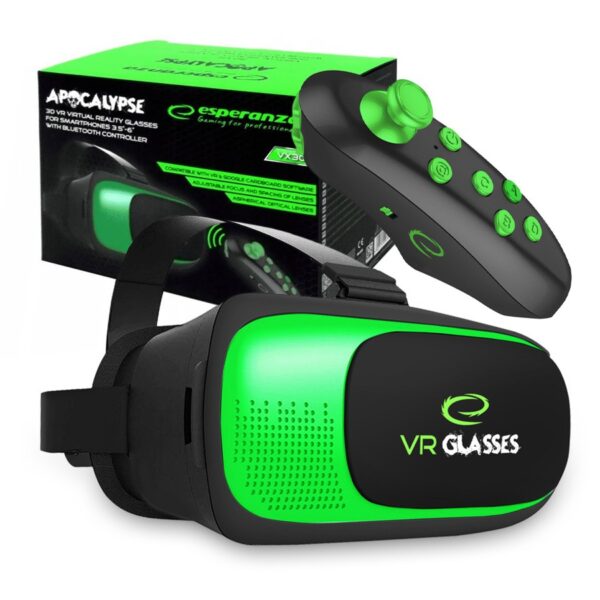 VIRTUAL REALITY 3D GLASSES FOR SMARTPHONES ESPERANZA WITH REMOTE CONTROLLER BT APOCALYPSE 5901299939284