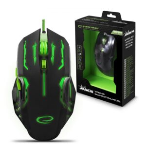 MOUSE GAMING LED 6D OPTIC USB ESPERANZA EGM403G APACHE GREEN 5901299925478