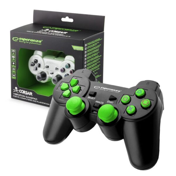 GAMEPAD PC/PS3 USB ESPERANZA TROOPER BLACK-GREEN 5901299947173