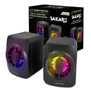 SPEAKERS 2.0 USB LED RAINBOW ESPERANZA SAKARA 5901299946428