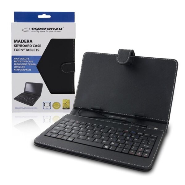 TABLET CASE 7.85 WITH KEYBOARD ESPERANZA MADERA 5901299908419