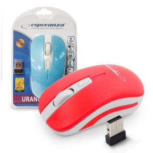 WIRELESS MOUSE 2.4GHZ 4D OPTICAL USB ESPERANZA EM126WR URANUS RED/WHITE 5901299910924