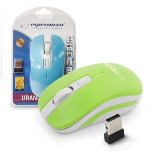 WIRELESS MOUSE 2.4GHZ 4D OPTICAL USB ESPERANZA EM126WG URANUS GREEN/WHITE 5901299910948