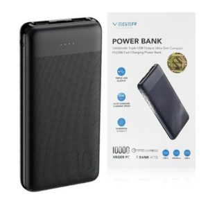 Power bank VEGER A11S 10 000mAh LCD Quick Charge PD20W (W1133S) black 6970453555386