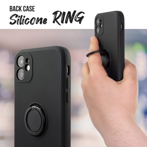 BACK CASE SILICON RING iPhone 14 (6.1') black 5900495044785