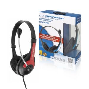 HEADSET WITH MICROPHONE ESPERANZA EH158R ROOSTER RED 5901299908693